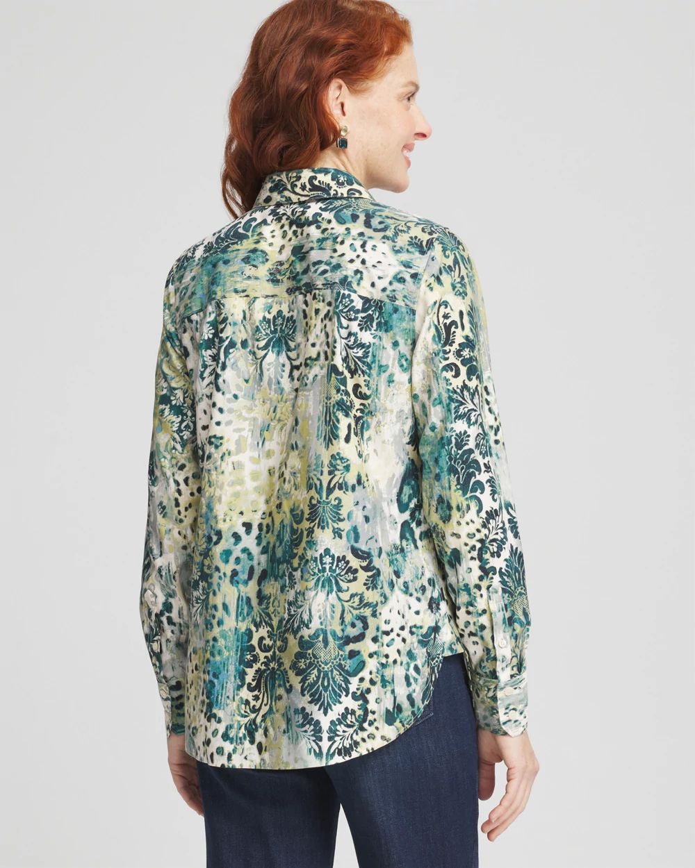 No Iron™ Mixed Animal Print Shirt click to view larger image.