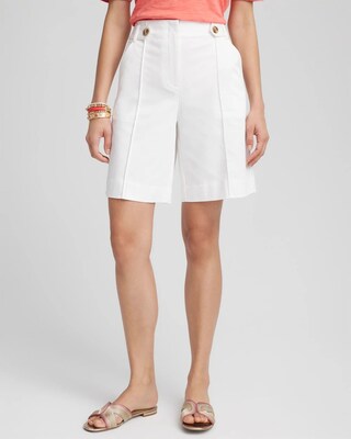 Sateen Tab-Front A-line Shorts