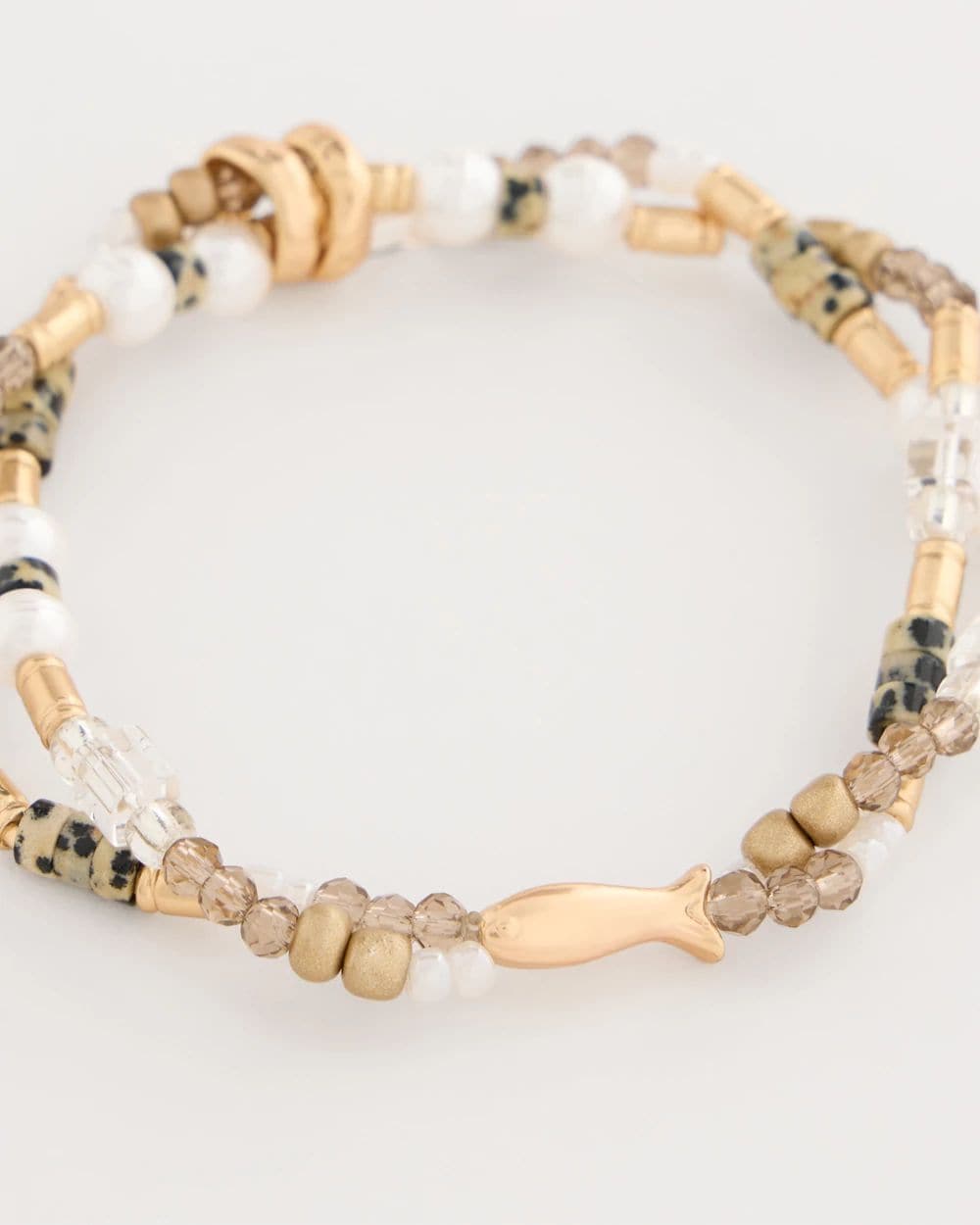 Jasper Stone Beaded Stretch Bracelet click to view larger image.