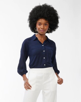 Linen Button Down Tee