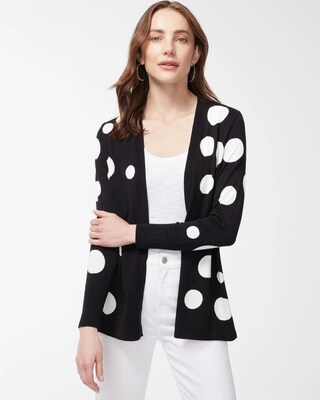 Spun Rayon Dot Print Cardigan