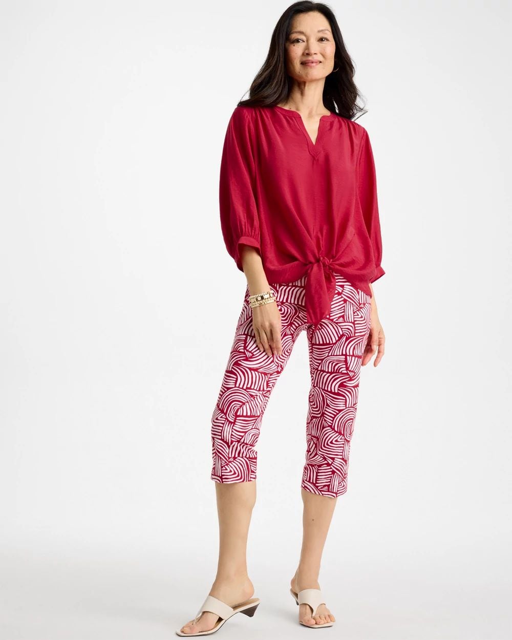 Brigitte™ Slim Geo Pull-On Capri Pant