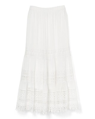 Lace-Inset Maxi Skirt