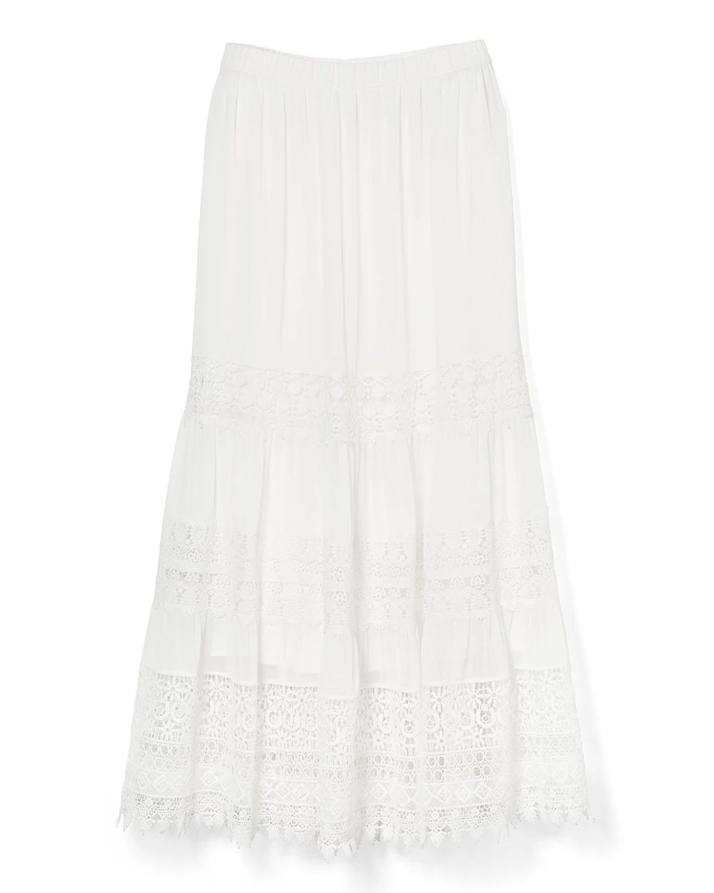 Lace-Inset Maxi Skirt