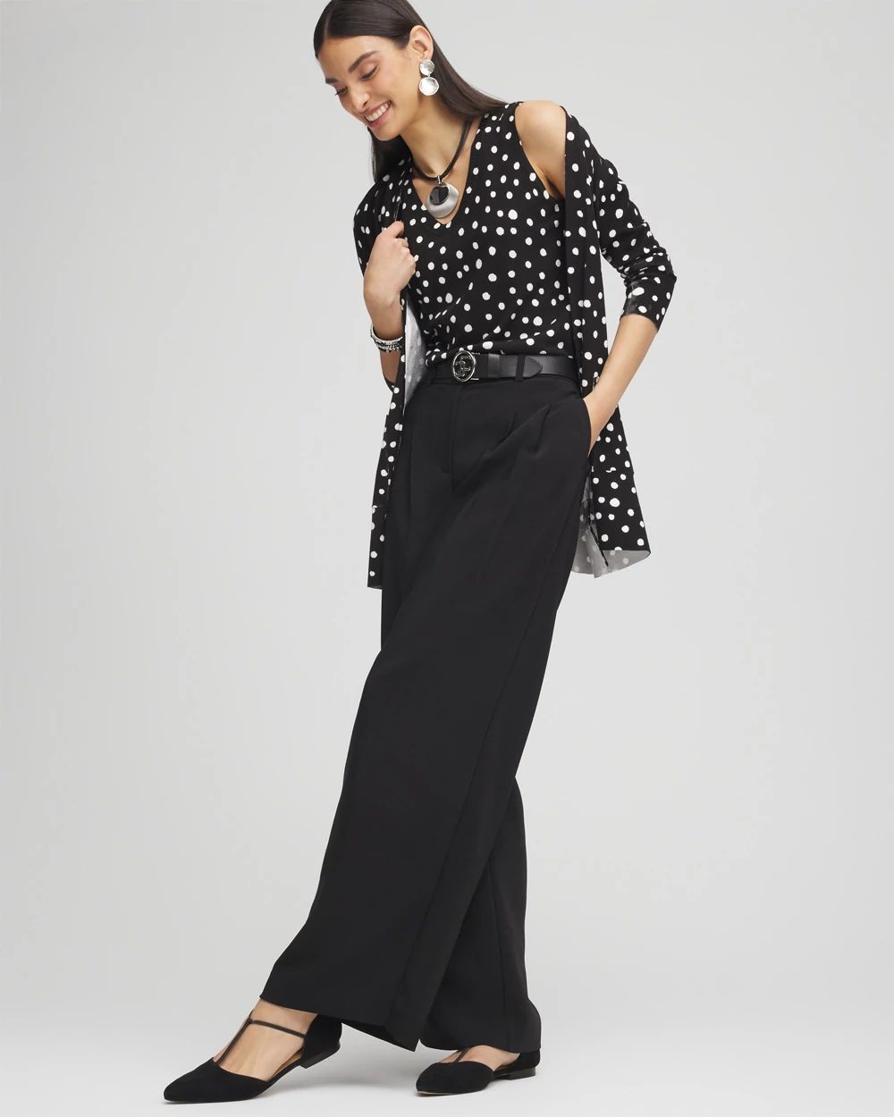Dots Sleeveless V-Neck Sweater Tank