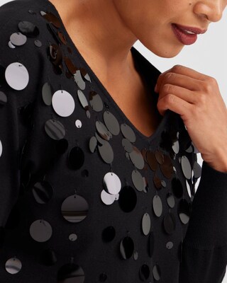 Mixed Sequin Pullover Sweater