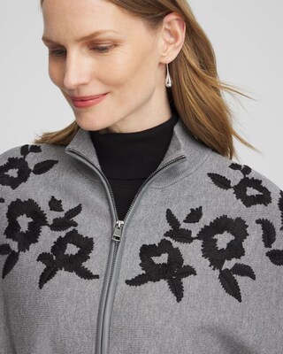 Floral Embroidered Sweater Cape click to view larger image.