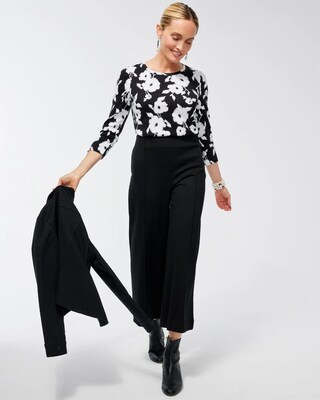 Pima Floral 3/4 Sleeve Everyday Tee