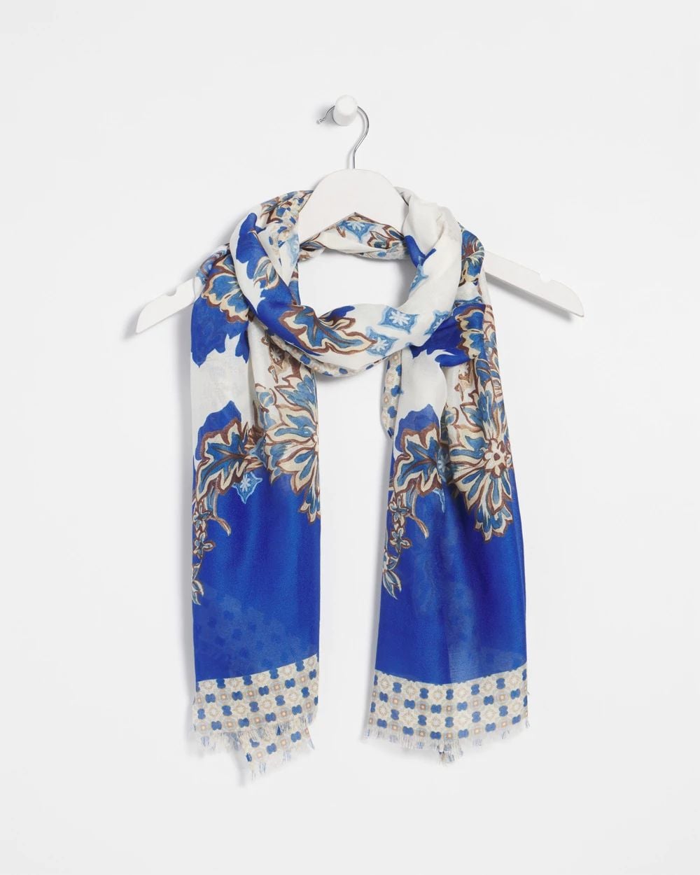 Colorblock Floral Oblong Scarf