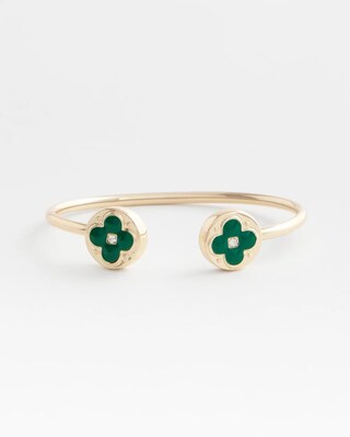 Four Leaf Clover Flex Cuff Bracelet click to view larger image.