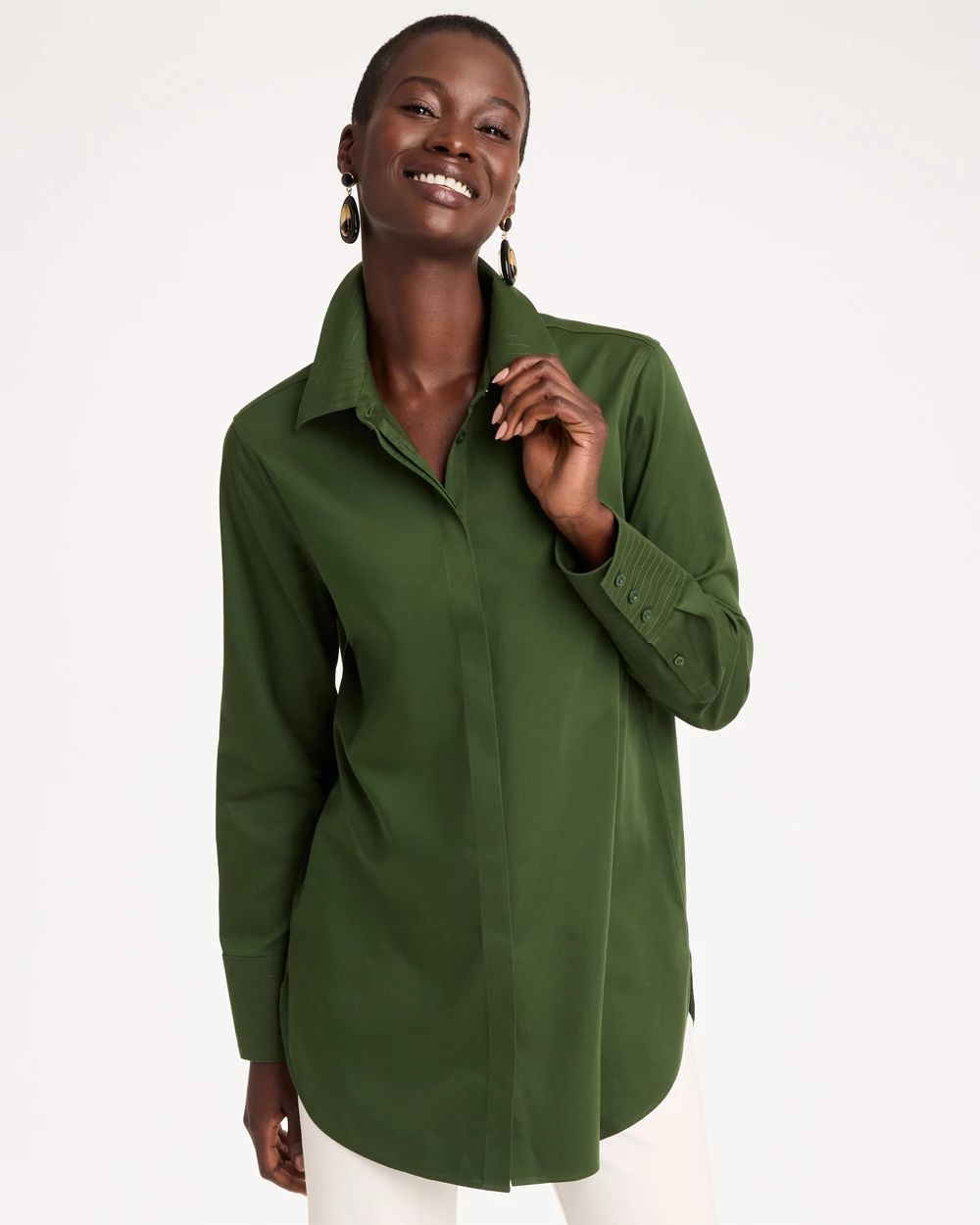 No Iron™ Stretch Trapunto Stitch Tunic