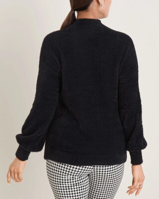 Mock-Neck Eyelash Sweater