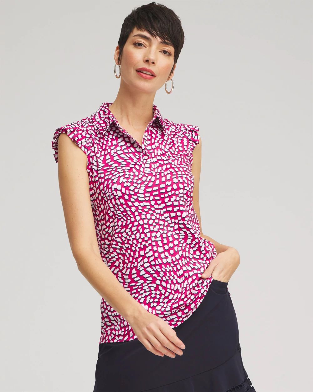 Zenergy® UPF Knit Ruffle Polo