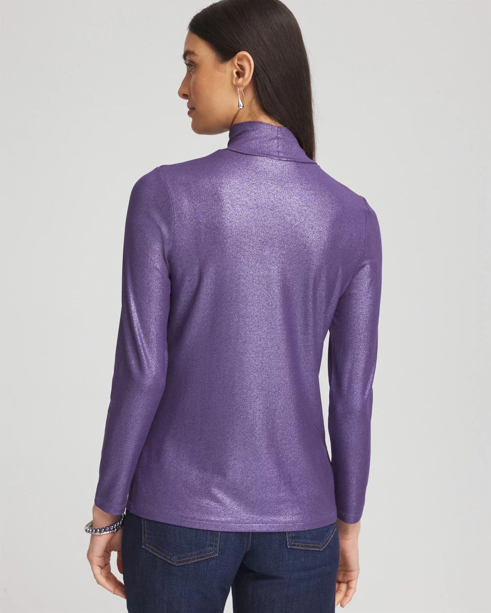 Touch of Cool™ Foil Mock Neck Layering Tee