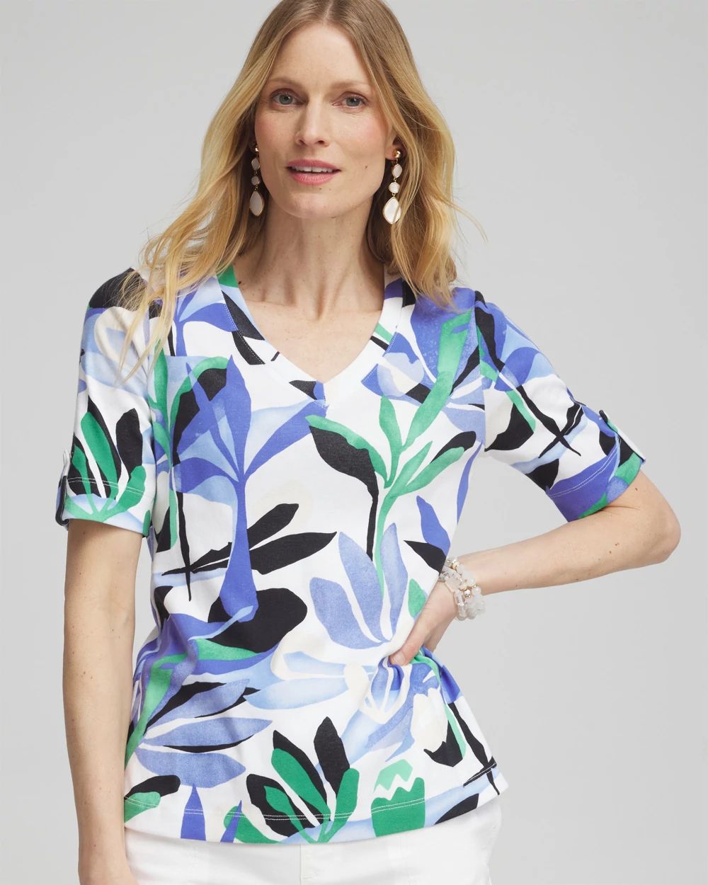 Tropical Everyday V-neck Tee