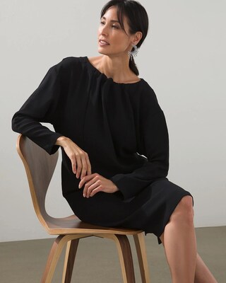 Tie-Back Crepe Midi Dress