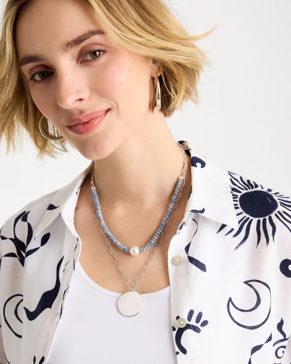 Siren Pendant Layered Necklace click to view larger image.