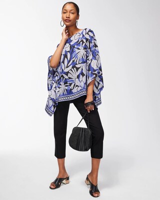 Geometric Print Poncho