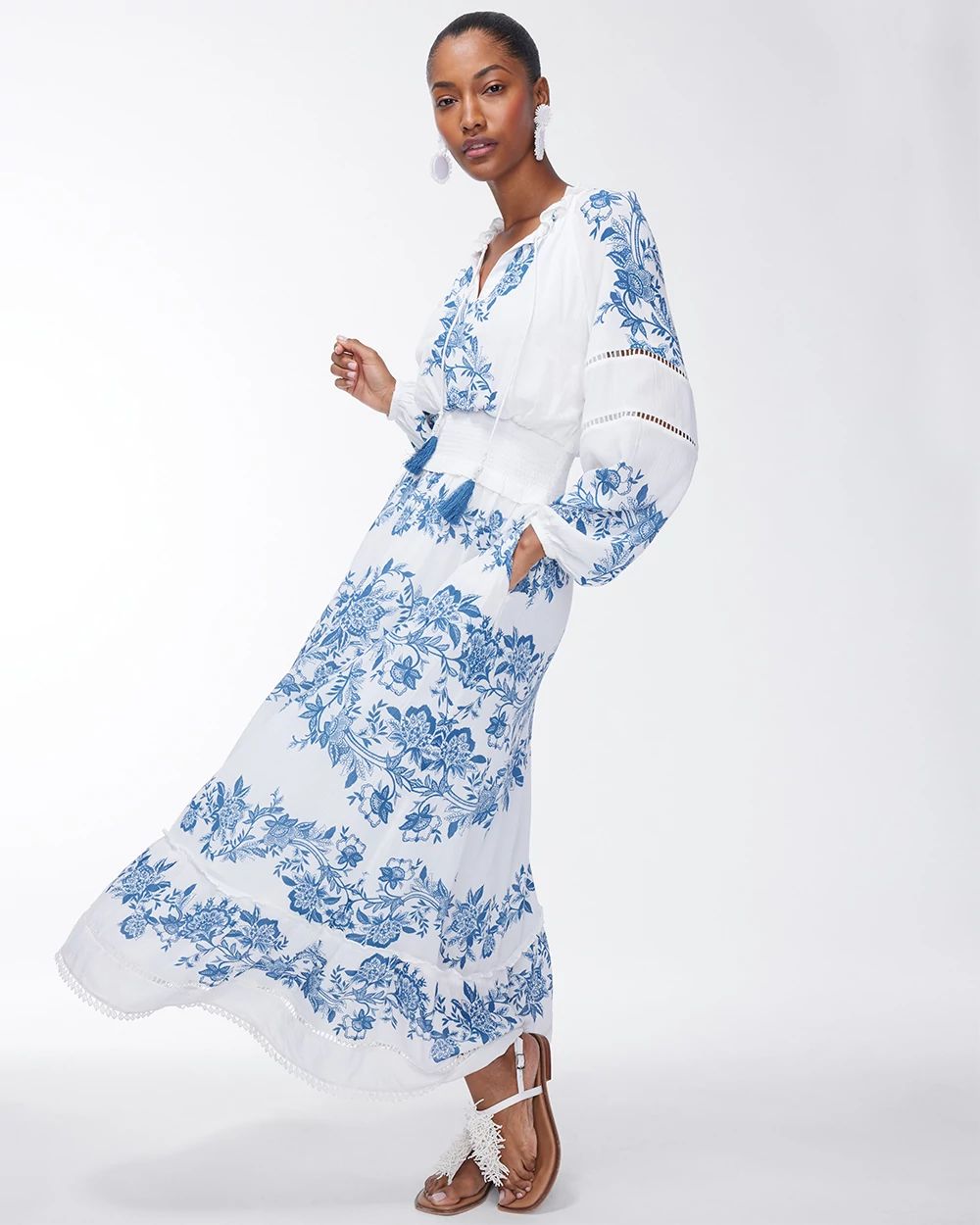 Floral Blouson Maxi Dress