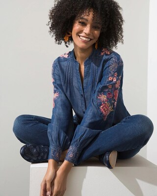 Touch of Cool Embroidered Blouse