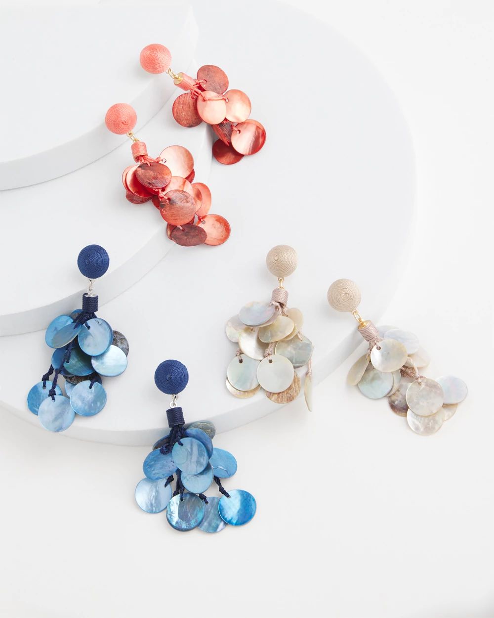 No Droop™ Navy Shell Earrings