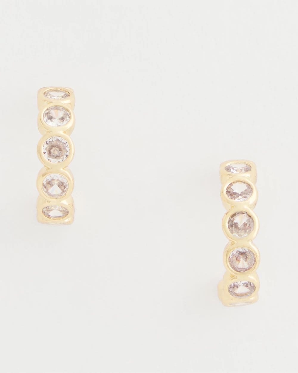 Goldtone Crystal Mini Hoop Earrings