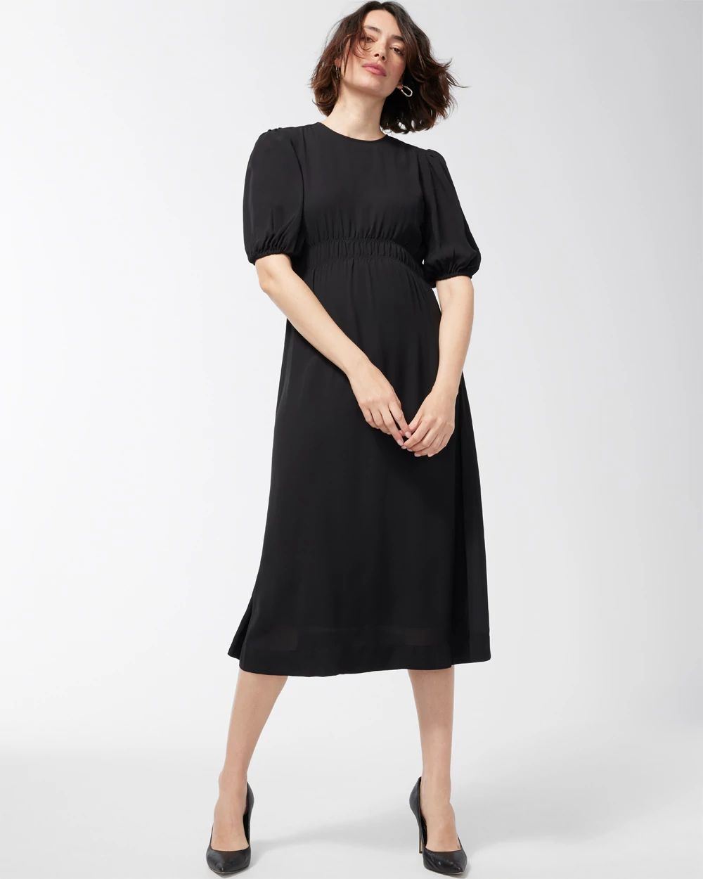 Black Label Georgette Gathered Dress