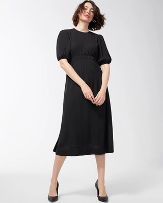 Black Label Georgette Gathered Dress
