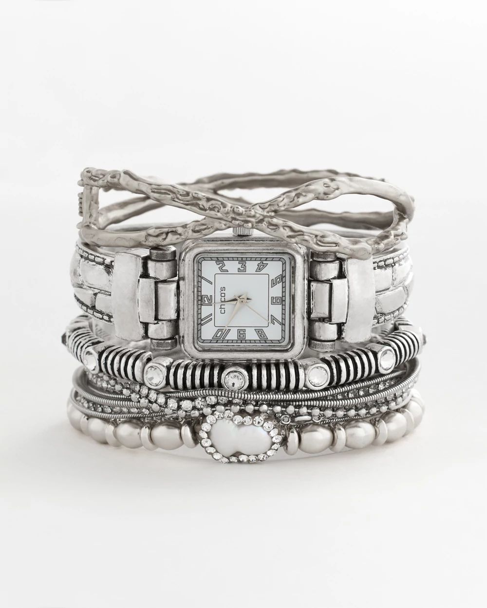 Chico's Originals Vintage Silver Cuff Watch click to view larger image.