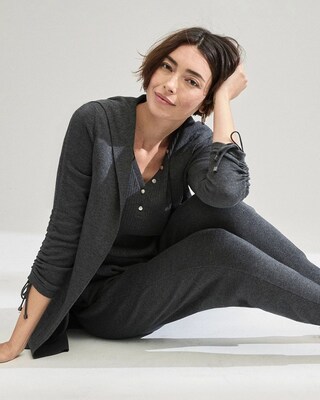 Zenergy Cotton-Cashmere Hooded Cardigan