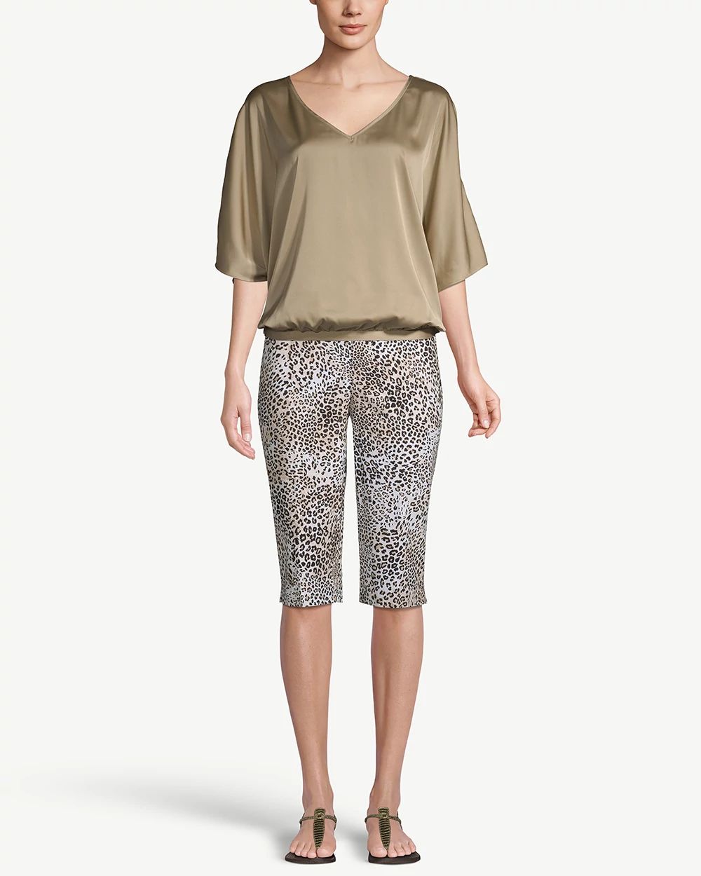 So Slimming Brigitte Animal-Print Slim Shorts - 13 Inch Inseam