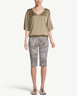 So Slimming Brigitte Animal-Print Slim Shorts - 13 Inch Inseam
