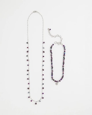 Convertible Purple Long Short Necklace click to view larger image.