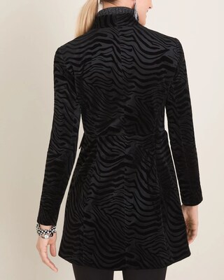 Embossed Zebra-Print Velvet Jacket