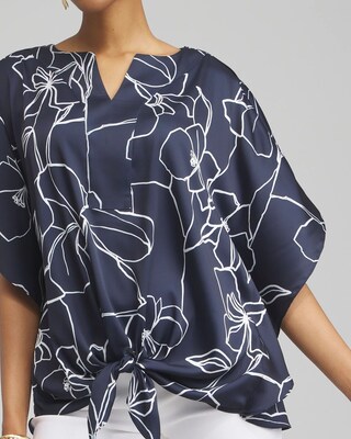 Floral Tie-Front Shirt