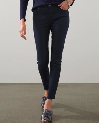 Girlfriend Coated Snake Ankle Jeans