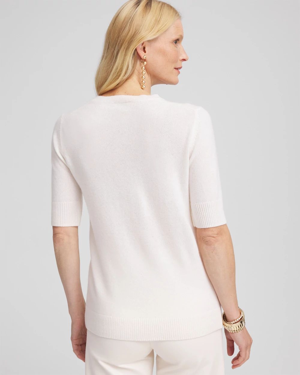 Cashmere Short Sleeve Sweater click to view larger image.
