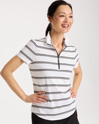 Zenergy® UPF Striped Half-Zip Polo