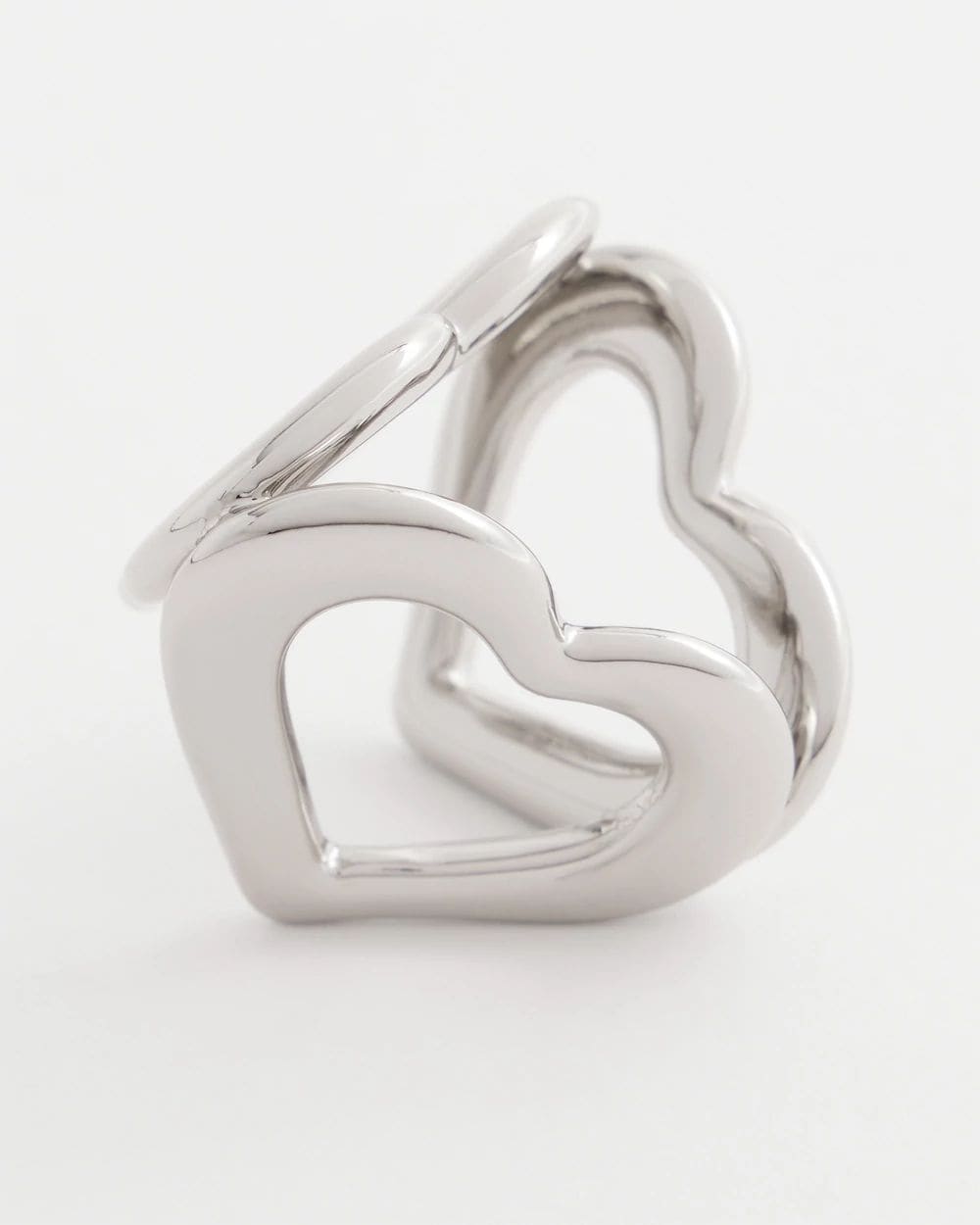 Silver Heart Scarf Ring click to view larger image.