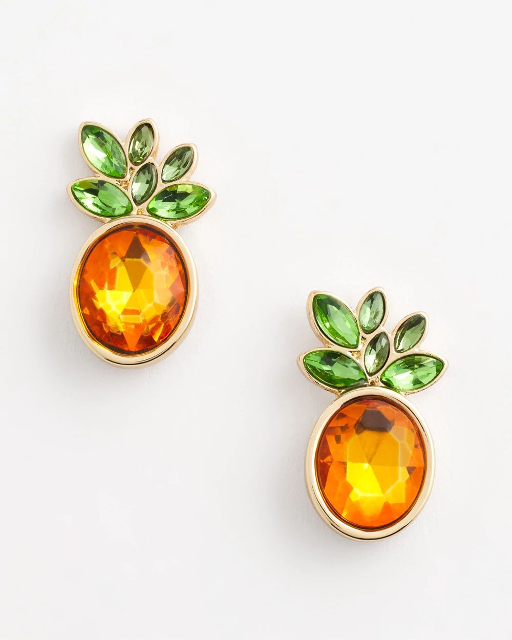 No Droop® Agate Stone Pineapple Stud Earrings
