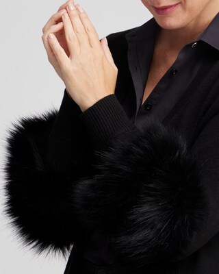 Faux Fur Trim Cardigan