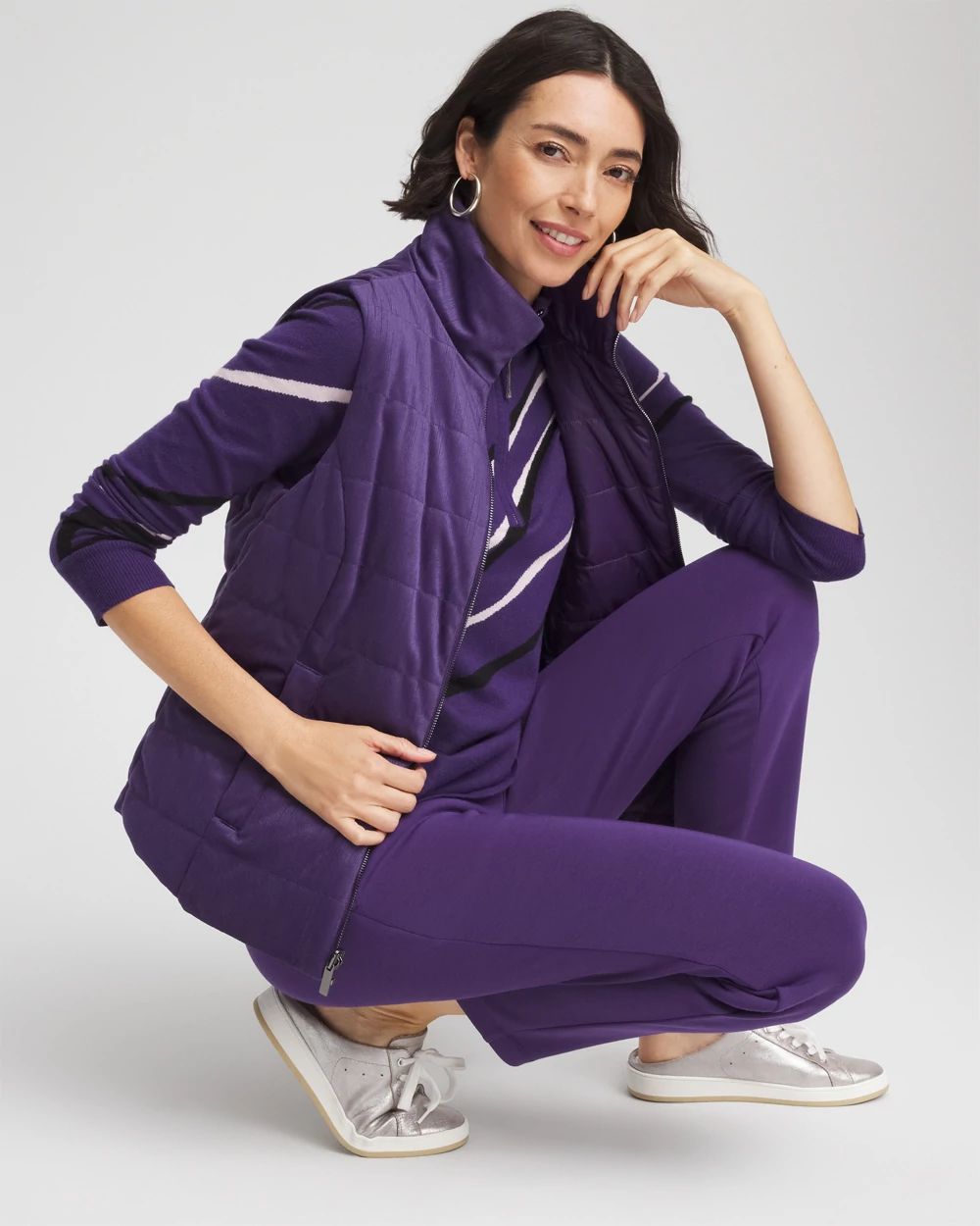 Zenergy® Reversible Velvet Puffer Vest click to view larger image.