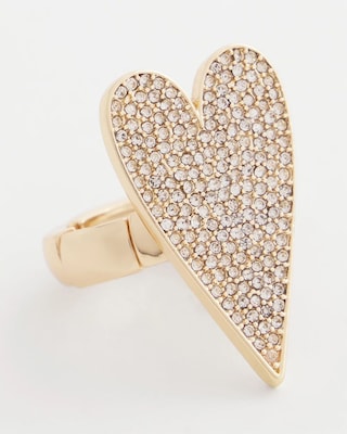 Gold Pave Heart Ring