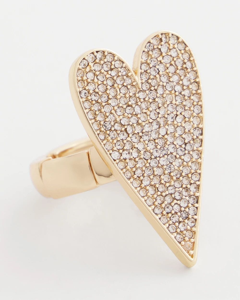 Gold Pave Heart Ring