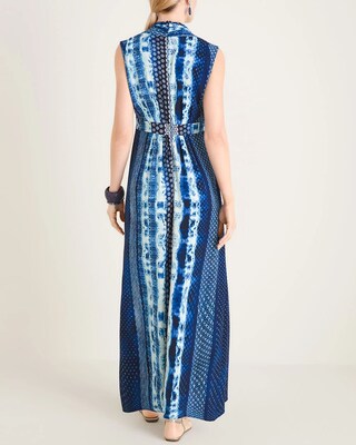 Geometric Tie-Dye Print Maxi Dress