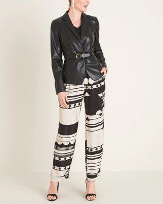 Faux-Leather Blazer