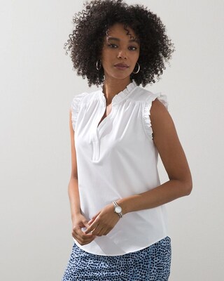 Zenergy UPF Smocked Ruffle Top