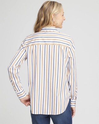 No Iron™ Camel Stripe Shirt click to view larger image.