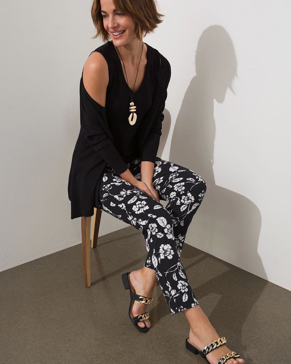 Brigitte Floral Slim Ankle Pants
