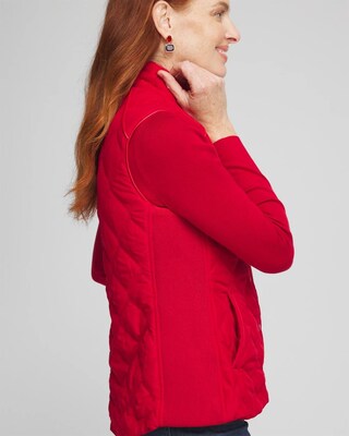 Rib Trim Quilted Vest click to view larger image.